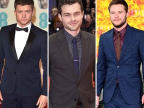 From left: Taron Egerton, Alden Ehrenreich, and Jack Reynor. (WENN.COM)