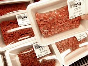 Package ground beef at a grocery store in Vancouver is pictured in this April 22, 2014 file photo. (Carmine Marinelli/Postmedia Network)