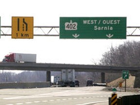 highway 401 and 402 sign