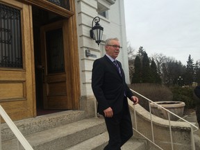 Premier Selinger leaves the lieutenant governor after the writ drop.