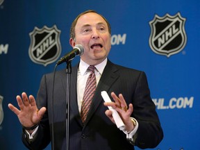 With no Canadian teams currently in a playoff position, NHL commissioner Gary Bettman hopes fans north of the 49th parallel will still watch the postseason beginning next month. (ilfredo Lee/AP Photo/Files)