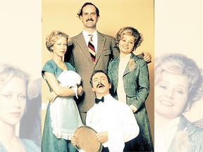 The Fawlty Towers cast - clockwise from left, Connie Booth, John Cleese, Prunella Scales and Andrew Sachs. (File Photo)