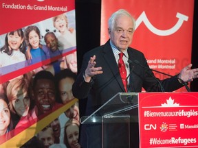 Federal Immigration Minister John McCallum speaks to reporters at a news conference Wednesday, March 16, 2016 in Montreal. McCallum announced a donation of $750,000 from the private sector to help Syrian refugees in Canada. THE CANADIAN PRESS/Ryan Remiorz