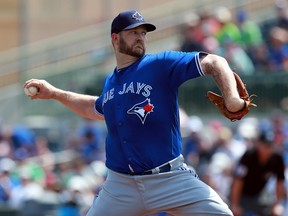 Toronto Blue Jays starting pitcher Brad Penny (31) throws a pitch during the first inning against the Houston Astros at Osceola County Stadium. Kim Klement-USA TODAY Sports