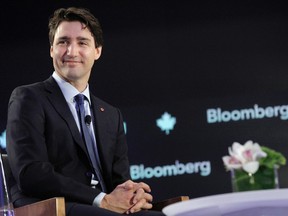 Prime Minister Justin Trudeau is introduced during an interview with Bloomberg News in New York March 17, 2016. REUTERS/Brendan McDermid