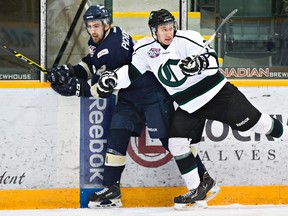 The Spruce Grove Saints beat up on the Sherwood Park Crusaders to open their AJHL North Division semifinal series on Friday. (File)