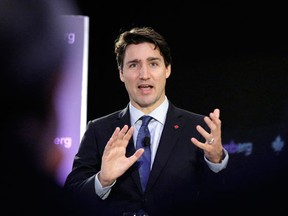 Canadian Prime Minister Justin Trudeau speaks during an interview with Bloomberg television in New York March 17, 2016. REUTERS/Brendan McDermid