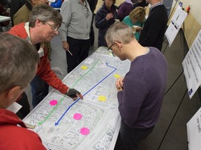 The City of Edmonton hosted an open house at the Royal Gardens community hall to share proposed new bike route locations for 40 Avenue between 106 Street and 119 Street.