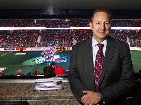 The National Lacrosse League's new commissioner, Nick Sakiewicz, was in Alberta for the Calgary Roughnecks and Colorado Mammoth game Saturday at the Saddledome. He said he would like to see professional indoor lacrosse return to Edmonton. (Gavin Young)