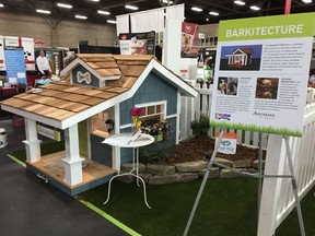 Five teams are transforming indoor dog houses into pampered pooch palaces, which will be raffled off  in support of Habitat for Humanity at the Winnipeg Home and Garden Show. Pictured are dog houses from a previous show. (Handout)