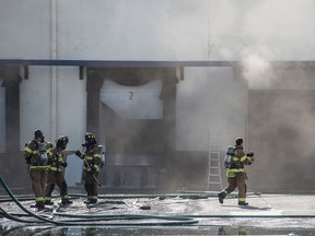 Firefighters worked for about 2 hours to extinguish the fire at LTE Logistix in the north end. The fire was in the storage area of the building that housed cooking oils and lard.