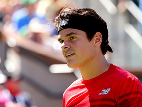 Milos Raonic during his men's final match against Novak Djokovic in the BNP Paribas Open at the Indian Wells Tennis Garden in Indian Wells, Calif., on March 20, 2016. (Jayne Kamin-Oncea/USA TODAY Sports)