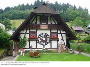 At Schonach in Germany’s Black Forest, the world’s largest cuckoo clock has been built into a small traditional house. Peter Neville-Hadley/Horizon Writers’ Group