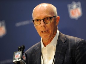 Chairman of the NFL competition committee Rich McKay speaks Monday during the NFL annual meetings at the Boca Raton Resort & Club. (Robert Duyos/USA TODAY Sports)