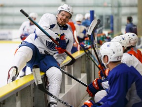 Edmonton Oilers practised in Leduc before flying out to Phoenix, to face the Arizona Coyotes on Tuesday. (Ian Kucerak)