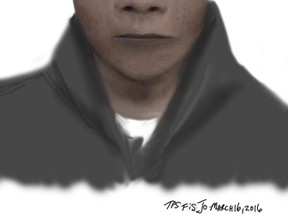 Composite sketch of man sought in sexual assault in Roding Park, Keele Street and Wilson Avenue area, March 8, 2016.