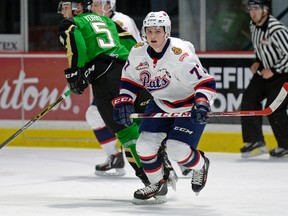 Adam Brooks of the Regina Pats, a 19-year-old undrafted centre from Winnipeg, won the WHL scoring title this season.