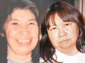 Photos of Jeanette Marie Chief, 48 and Violet Marie Heathen, 49 who were found slain. RCMP supplied photo
