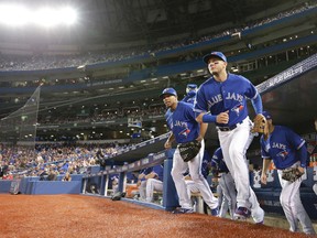 Troy Tulowitzki of the Blue Jays takes to the field against the Royals during Game 5 of the AL Championship Series at the Rogers Centre in Toronto on Wednesday, Oct. 21, 2015. (Craig Robertson/Toronto Sun)