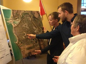 Huron County planner Victor Kloeze shows residents the proposed Goderich Official Plan update at the public meeting held at the municipal offices on March 9. (Postmedia Network)