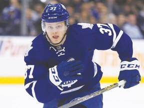 Kasperi Kapanen has been trying to find new chemistry with Brendan Leipsic since both returned from the Leafs. (USA Today Sports)