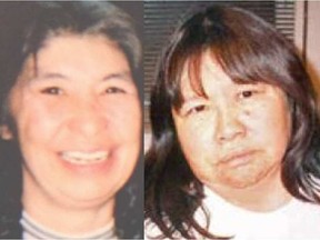 Photos of Jeanette Marie Chief, 48, and Violet Marie Heathen, 49, who were found slain over seven years ago. Supplied / RCMP