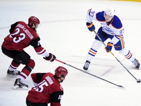 Connor McDavid's two assists against the Arizona Coyotes help him maintain his position as player who has the most points since the All-Star break - after Sidney Crosby. (USA TODAY SPORTS)