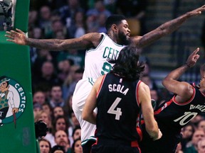 Amir Johnson had a great game against his long-time team on Wednesday in Boston. USA Today