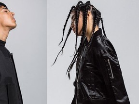 Models wear clothing from fashion brand S.P. Badu in this undated handout photo. Toronto-born designer Spencer Badu is behind the unisex clothing label S.P. Badu. (THE CANADIAN PRESS/HO-S.P. Badu)