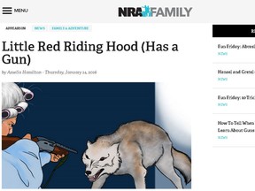 NRA's version of "Little Red Riding Hood." (Website screenshot)