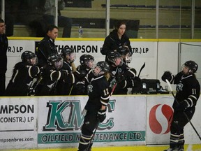 The PAC-Saints weren’t quite ready to finish their season yet. The female midget AAA squad eliminated Red Deer from the playoffs and advanced to provincials.  - Photo by Mitch Goldenberg