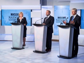 Financial reports filed with Elections Canada show that Green leader Elizabeth May spent almost $230,000 during the federal election, more than Stephen Harper, Justin Trudeau and Tom Mulcair. REUTERS/Frank Gunn/Pool