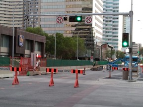 Road construction 101 Street & Jasper Ave. in Edmonton.Glen Gordash