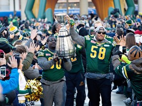 while the Grey Cup win has raised the Eskimos profile, team president Len Rhodes says the organization is using a number of strategies to build fan support. (The Canadian Press)