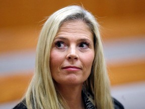 Olympic gold-medal skier Picabo Street looks on in the court, in Park City, Utah. (AP Photo/Rick Bowmer, Pool, File)