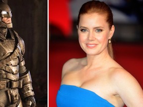Amy Adams (R) says Ben Affleck looked like the Tin Man when he was wearing the Batsuit in "Batman v Superman: Dawn of Justice." (Supplied/WENN.com Photo)