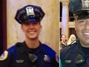 Des Moines officers Susan Farrell and Carlos Puente-Morales.