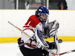 Cameron Lamour, from the Sudbury Wolves minor midgets, competes with Team NOHA at the OHL Cup Minor Midget Showcase in Toronto on March 12.