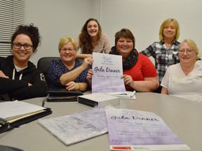 Jim Moodie/Sudbury Star
Gathering to discuss plans for an April 2 fundraising gala are Angels of Hope members, from left, Cristina Scarpellini, Doreen Thompson, Jesselyn Wittig, Line Ligault Robichaud, Yvette Jalbert and Carol Martel. The event at the Caruso Club will raise awareness about human trafficking in Sudbury, with all proceeds applied locally to combat the exploitation of vulnerable women.