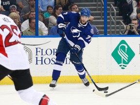 Tampa Bay Lightning defenceman Victor Hedman should provide a tough test for Maple Leafs rookie William Nylander. (KIM KLEMENT/USA TODAY Sports files)