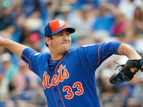 Mets starting pitcher Matt Harvey throws during the first inning of an exhibition spring training game against the Astros in Port St. Lucie, Fla., on March 24, 2016. (Brynn Anderson/AP Photo)
