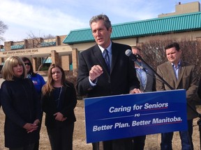 Progressive Conservative leader Brian Pallister promised Tuesday, March 29, 2016, to fast track the construction of 1,200 personal care home beds during the 2016 provincial election campaign. (TOM BRODBECK/WINNIPEG SUN/POSTMEDIA NETWORK)