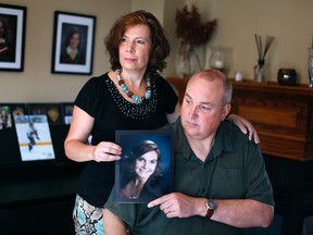 Gordon and Kathleen Stringer's daughter Rowan died after hitting her head playing rugby a year ago. They took the day to remember her, at their home in Barrhaven on June 25, 2014. David Kawai / Postmedia