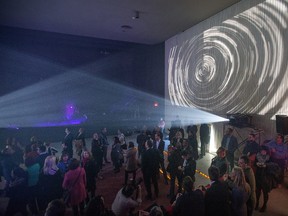 Guests were invited to a glitzy light and video show, held at the former Place de Ville theatre, that heralded the coming Light Rail Transit in 2018 and more specifically, tours of the Lyon Station to begin in June 2017 as part of Ottawa 2017 celebrations marking the 150th anniversary of confederation