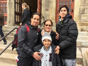 Jose Vivar with his mother Clara,and sons Markus (back) and Christian. Photo courtesy Jose Vivar.