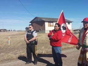 Piikani’s Piitaapoyi Group organized a spur of the moment prayer walk on March 13 in response to a recent increase in group violence that caused the community to worry about younger generations. Submitted photos.