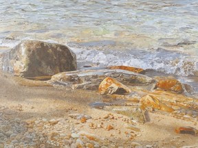 Cove Beach by Angela Lorenzen, part of a new exhibition at Westland Gallery until April 17.