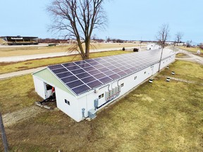 Submitted photo: Dresden Raceway has installed solar panels on its six horse barns.