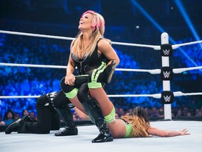 WWE star and Calgary native Natalya in action during an episode of SmackDown. Wrestling's first third-generation female heads to WrestleMania 32 in Texas following a very difficult year personally. (Courtesy World Wrestling Entertainment)
