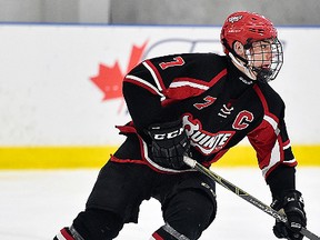 QRD forward Nathan Dunkley, shown in action at the recent OHL Cup in Toronto, is one of two local AAA minor midget players invited to the OHL Combine, April 1-3 at the GMC in Oshawa. (OHL Images)